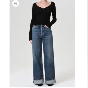 Agolde Blue Wide Leg Jeans